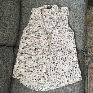 Limited sleeveless polka dot top, size medium